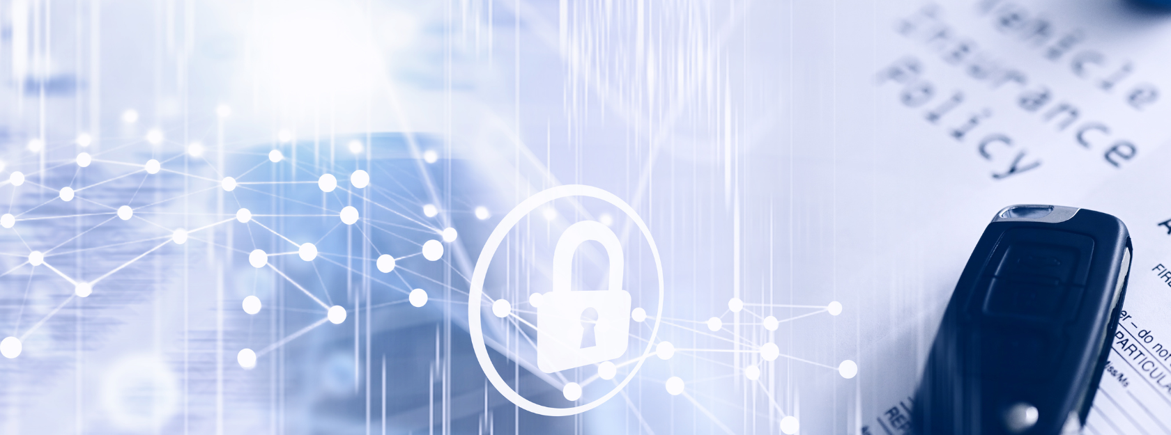 Darstellung einer Vernetzung und von einem Autoschlüssel mit Fahrzeugdokumenten