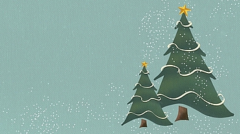 Christbäume auf grünem Hintergrund