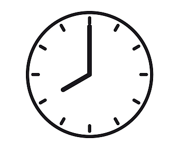 Eine Uhr, deren Zeiger auf 8 Uhr stehen
