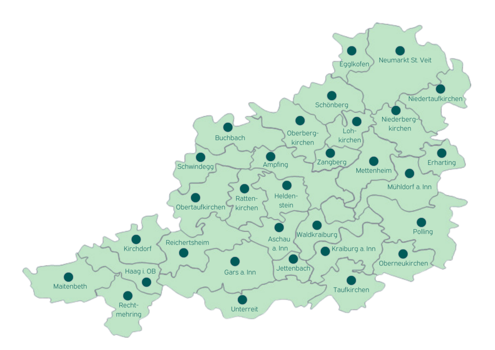 Landkreiskarte Landkreis Mühldorf a. Inn 
