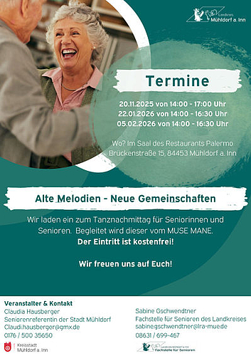 Flyer für den Tanznachmittag "Alte Melodien - Neue Gemeinschaften"