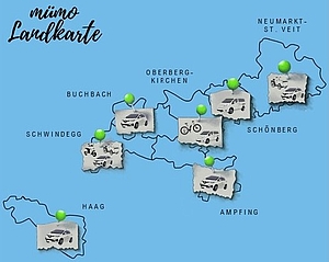 mümo Landkarte beschreibt welche Sharing-Fahrzeuge an welchem Standort zu finden sind