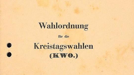 Die Wahlordnung zur Kreistagswahl 1946