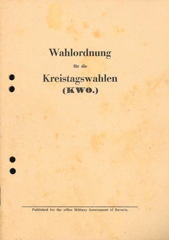 Die Wahlordnung zur Kreistagswahl 1946.