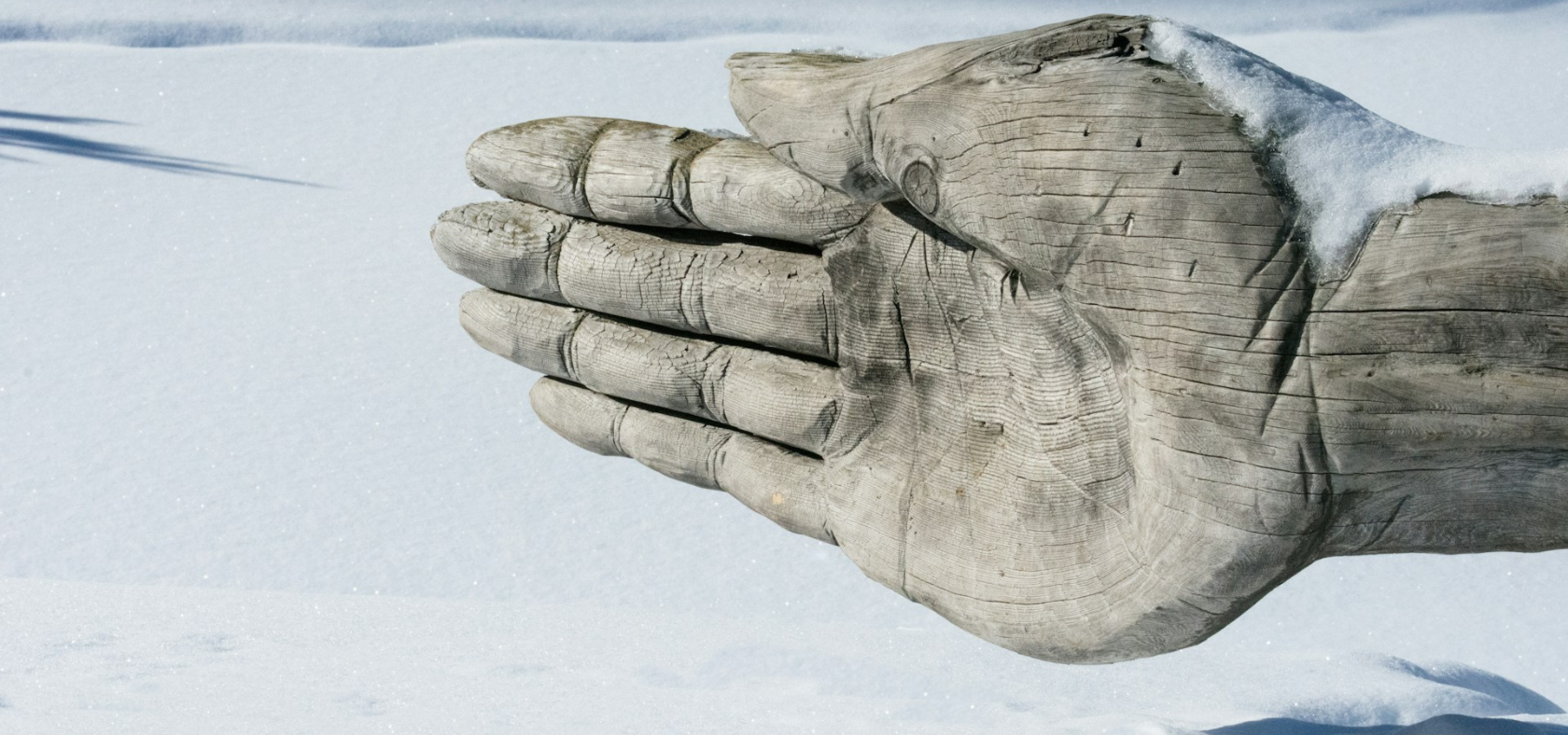 Hand im Schnee