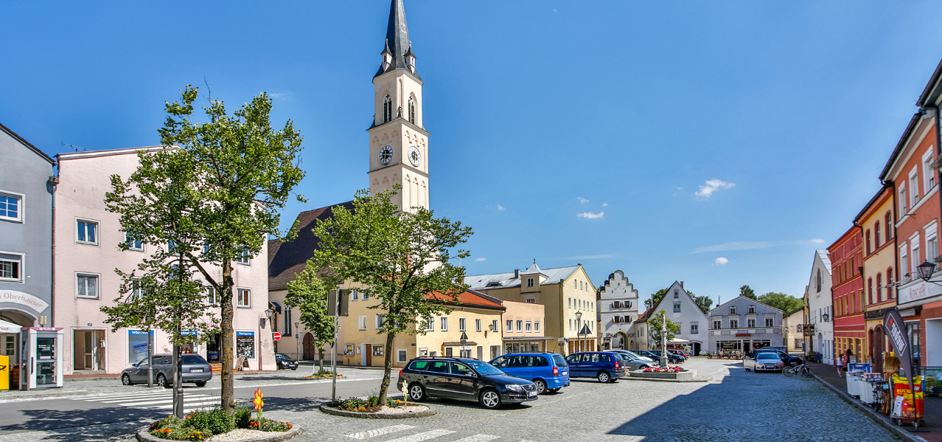 Historischer Stadtplatz in Neumarkt-Sankt Veit