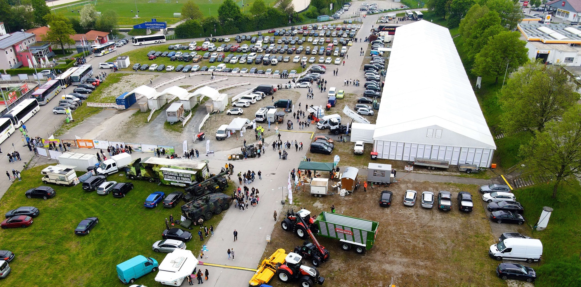 Luftaufnahme vom Volksfestplatz Mühldorf